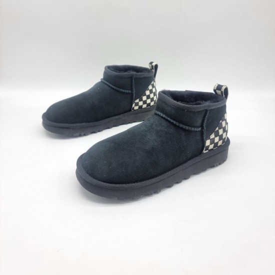 Угги Ugg Classic в клетку чёрные