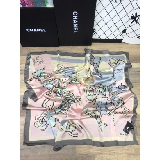 Платок Chanel разноцветный