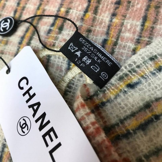 Палантин Chanel  в полоску кирпичный