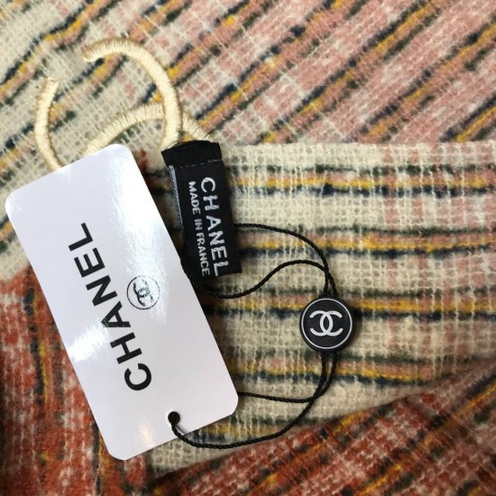 Палантин Chanel  в полоску кирпичный