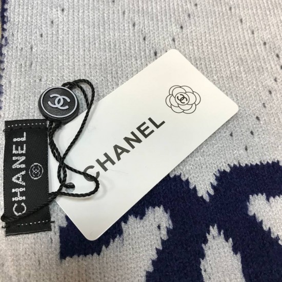 Шарф Chanel N5 синий