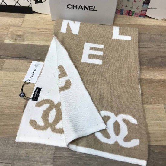 Шарф Chanel N5 бежевый