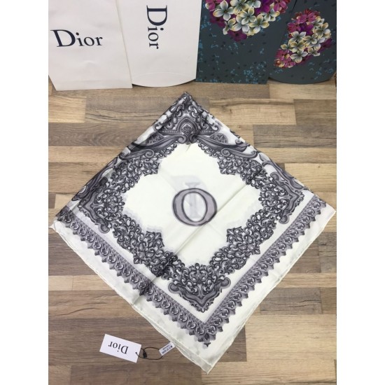 Платок Dior белый с логотипом