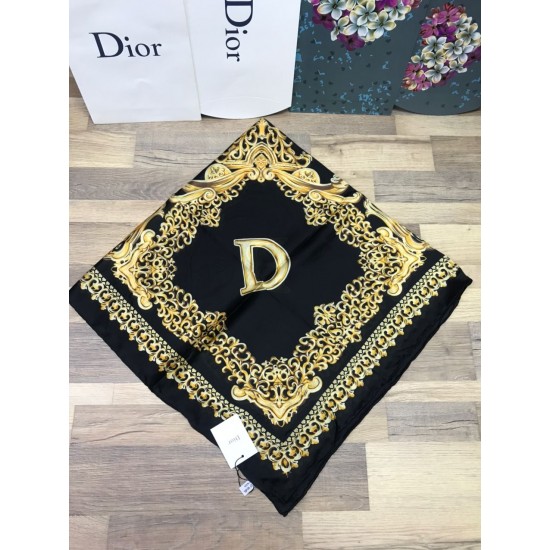 Платок Dior черный с логотипом
