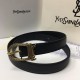 Ремень Yves Saint Laurent кожаный с декором на пряжке