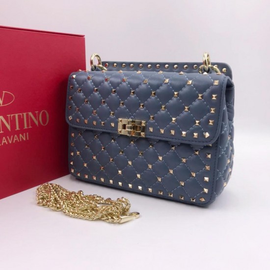 Сумка Valentino Roman Stud The Shoulder Bag синяя