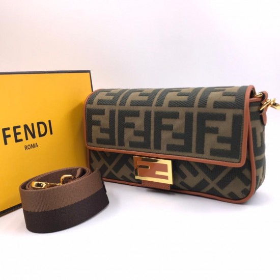 Сумка Fendi из холщовой ткани FF хаки