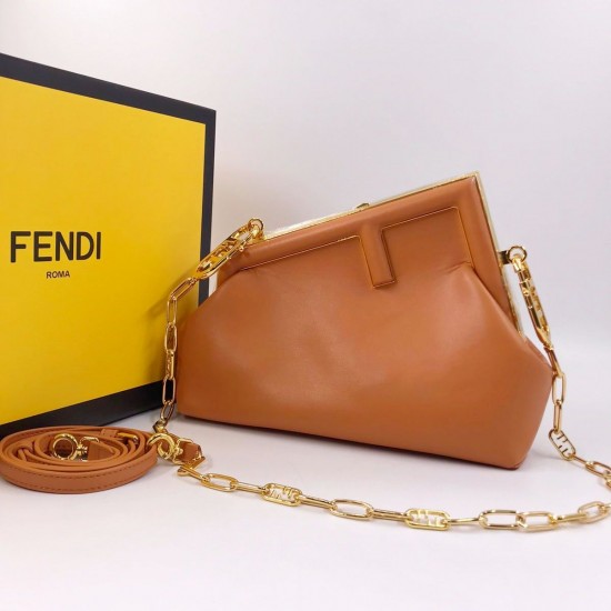 Сумка Fendi First mini карамельная