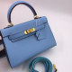 Сумка Hermes Kelly Mini II голубая