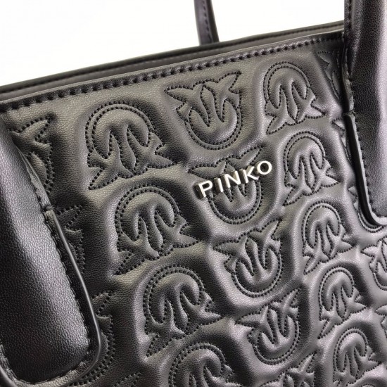 Сумка-тоут Pinko с тиснением Monogram чёрная