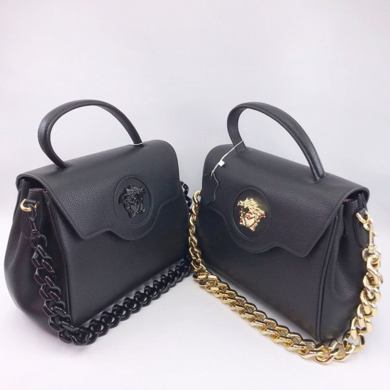 Сумка Versace La Medusa Medium чёрная с золотистой фурнитурой