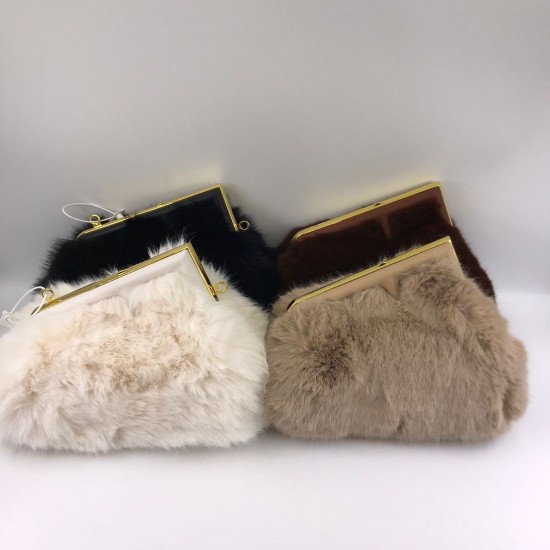 Сумка Fendi First Small из меха норки бежевая