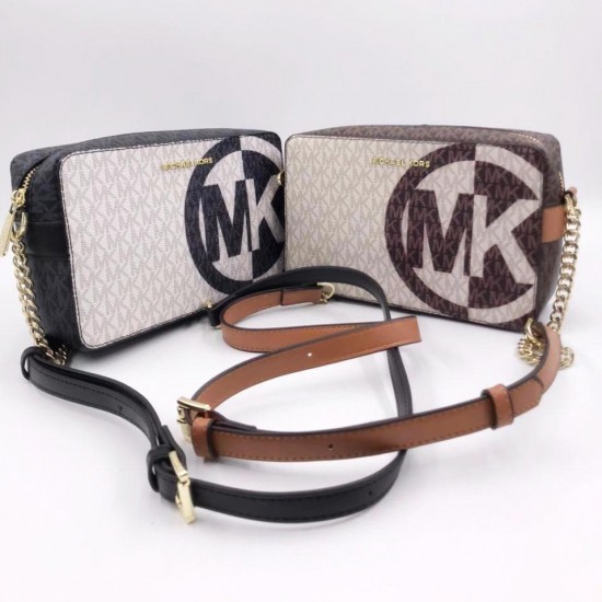 Сумка Michael Kors Jet Set Crossbody бело-коричневая