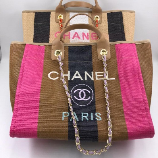 Сумка-тоут Chanel Multicolor Deauville бежевая