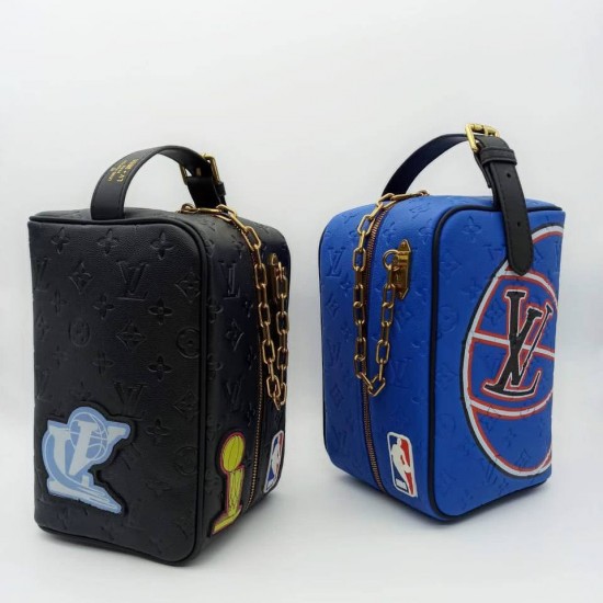 Сумка Louis Vuitton х NBA из кожи Monogram Shadow чёрная